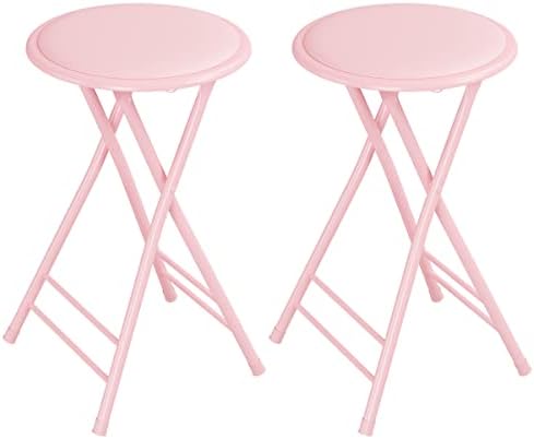 Lavish Home Folding Stool with Padded Backless Seat Set of 2 by LavishHomeCollection