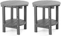 FUNBERRY Outdoor Adirondack Side Table Set of 2, Patio End Tables by FUNBERRY