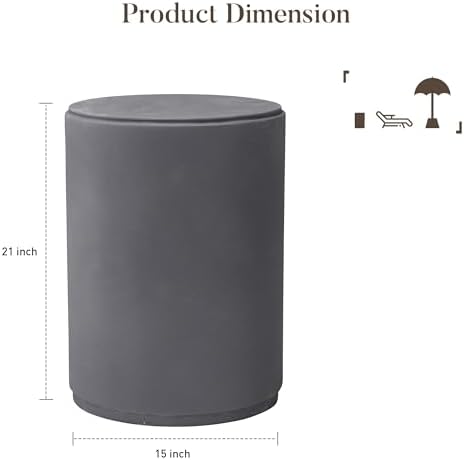 COSIEST Outdoor Side Table, Round Concrete Finished End Table - Image 3