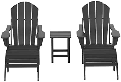 Malibu Outdoor Lounge Chairs Set, 5-Pieces Adirondack Chair Set of 2 - Image 4