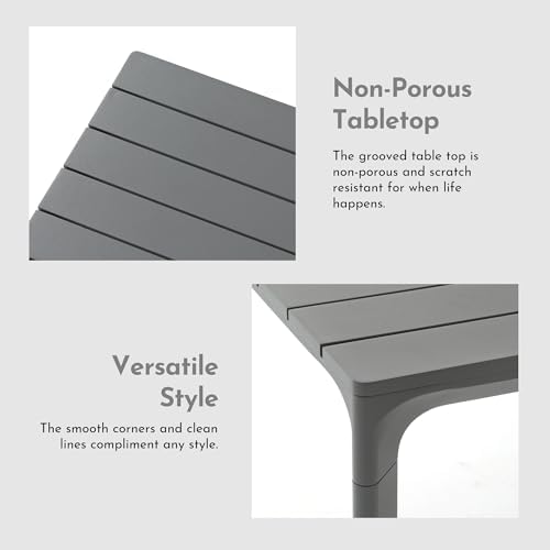 Modern Shade 67" All-Aluminum Outdoor Patio Dining Table - Image 6