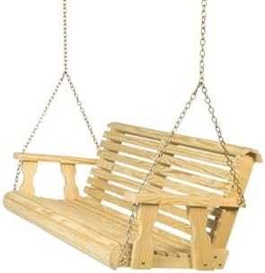 Amish Casual Heavy Duty 700 Lb Capacity Porch Swing – Wooden Outdoor Roll Back by AmishCasual