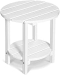 2 Tier Round Outdoor Side Table by LOENIY