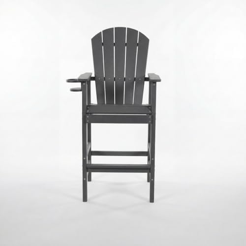 Patio Bar Chair Bar Stool, Outdoor All Weather HDPE Height Adirondack Chair - Image 5
