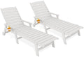 KINGYES HDPE Lounge Chair Outdoor Set of 2, All Weather Pool Lounger by KINGYES