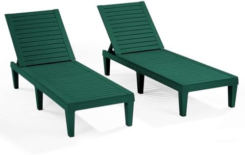 Nestl Lounge Chair Outdoor, Tanning Chair, Chaise Lounge Outdoor Set of 2 by Nestl