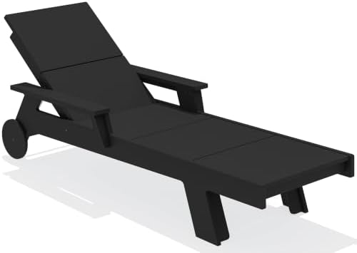 SERWALL Oversized Outdoor Chaise Lounge, Premium HDPE Lounge Chair by SERWALL