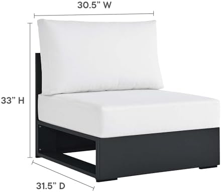 Modway Tahoe Aluminum Armless Patio Gray White Modular Weather-Resistant - Image 3