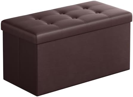 SONGMICS Storage Ottoman Bench, 30 Inches Folding Foot Rest Stool by SONGMICS