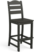 Tangkula Patio HDPE Barstool, Outdoor High Top Bar Chair w/Backrest & Footrest by TANGKULA