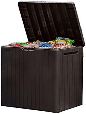 Keter City 30 Gallon Resin Outdoor Storage Box and Patio Furniture Side Table by Unknown
