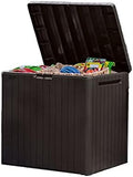 Keter City 30 Gallon Resin Outdoor Storage Box and Patio Furniture Side Table by Unknown