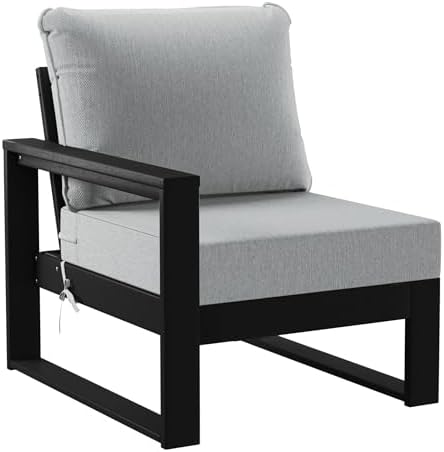 Rockaway 8-Piece Modern HDPE Outdoor Patio Furniture Conversation Set - Image 5