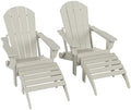 Malibu Outdoor Lounge Chair Set, 4-Pieces Adirondack Chair Set of 2 by WestinTrends