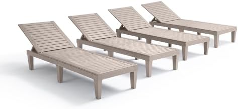 Nestl Lounge Chair Outdoor, Tanning Chair, Chaise Lounge Outdoor Set of 4 by Nestl