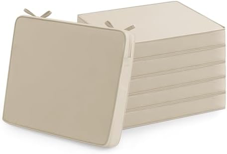 Outdoor Chair Cushions Set of 6: Waterproof & Fade Resistant Deep Seat Cushion by SUMMSUN