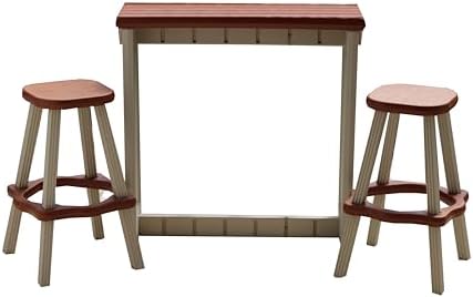 Single Bar Set Includes 2 Barstools Redwood Top & Warm Grey Base Ideal by LeisureAccents