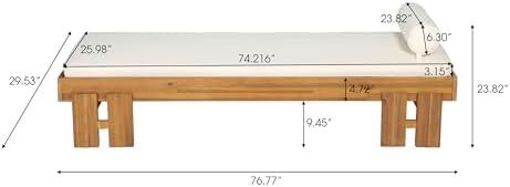 Christopher Knight Home Myan Acacia Wood Outdoor Daybed - Image 2