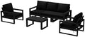 Rockaway 6-Piece Modern HDPE Outdoor Patio Furniture Sofa Conversation Set by Costaelm