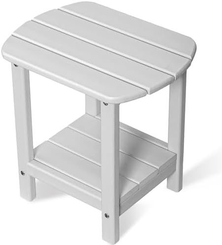 Adirondack Square Outdoor Side Table, 2-Tier Storage Patio Side Table by Unknown