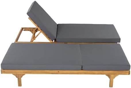 Christopher Knight Home Acacia Wood Chaise Lounge Chair Set of 2, Double/Single - Image 7