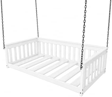Amish Made Twin White Hanging Daybed, Made in USA by EcommersifyInc