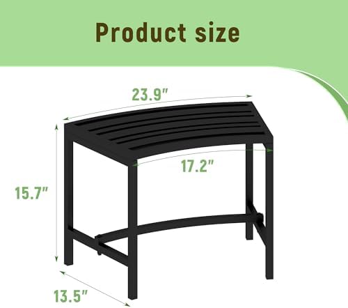 Metal Outdoor Curved Fire Pit Bench Set of 4, Fire Pit Seating Waterproof - Image 3