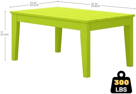 Adirondack Outdoor Coffee Table, HDPE Drink Table Weather Resistant, Patio - Image 2