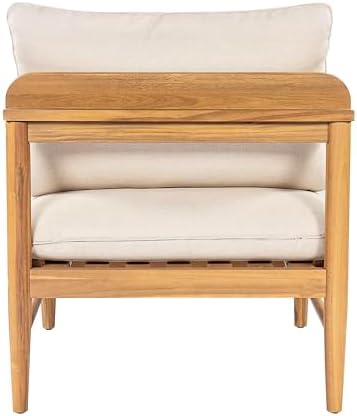 Outdoor Acacia Wood Armless Sofa - Image 4