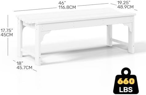 Outdoor Benches Weatherproof, All Weather Resistant Park Bench Poly Lumber - Image 3