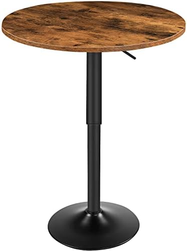HOOBRO Bar Table, Height-Adjustable Round Pub Table 27-35.4 Inches by HOOBRO