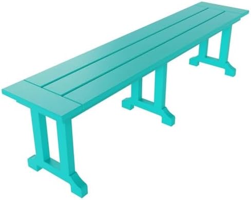 Outdoor Benches Weatherproof, Park Long Bench Poly Lumber Backless - Image 4
