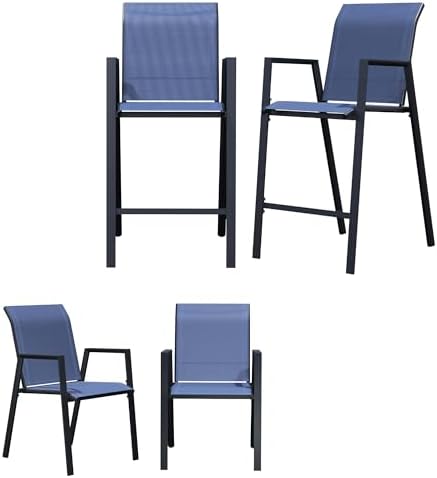 Outdoor Bar Stools Set of 4, Stackable Patio Bar Chairs, Bistro Chairs by Seekverse