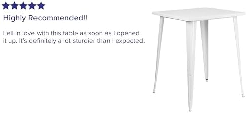 Flash Furniture Commercial 31.5 in Metal Indoor/Outdoor Square Table - Image 3