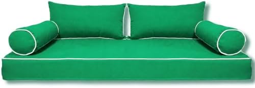 Outdoor Twin Size Swing Cushion & Pillows Cover, Forest Green by CALBODE