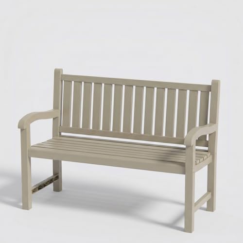 ROJIK Outdoor Bench Resin Patio Chairs Waterproof 2-Person Slatted Chairs by ROJIK