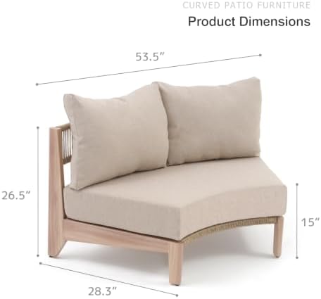 Outdoor Wicker Curved Sofa - Image 2