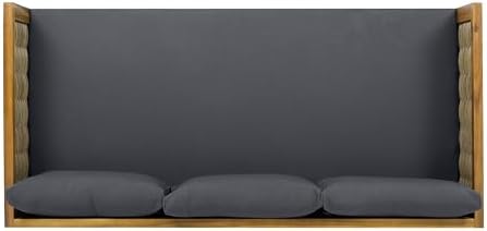 3 Seater Outdoor Patio Sofa, Solid Acacia Wood Frame - Image 6