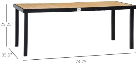 Outsunny 75" x 35" Outdoor Dining Table - Image 3