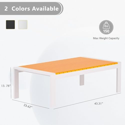 Aluminum Outdoor Patio Coffee Table - Image 3