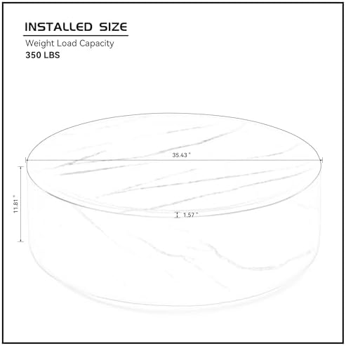 Round Coffee Table for Living Room Circle Coffee Table Modern Drum Center Table - Image 2