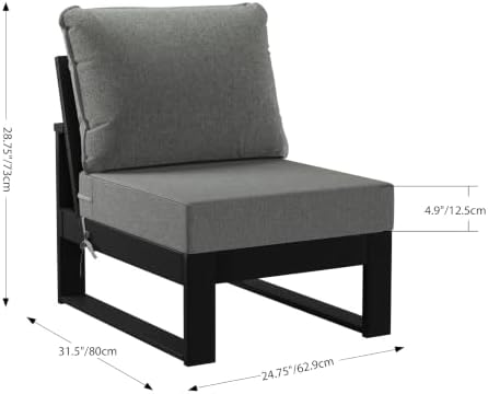 Rockaway Outdoor HDPE Sectional Armless Chair - Image 2