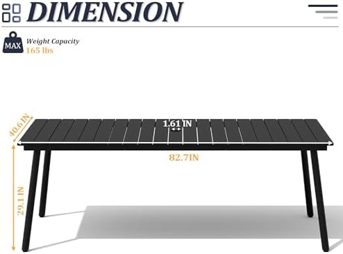 83" Patio Outdoor Dining Table for 8 Person - Image 3
