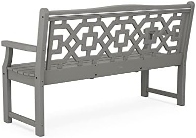 Martha Stewart by POLYWOOD® Chinoiserie 60” Garden Bench in Slate Grey - Image 4