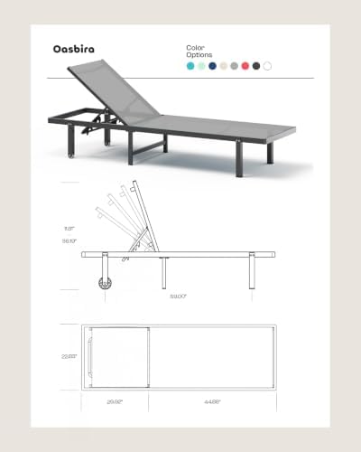 Pool Lounge Chairs Set of 2, Aluminum Outdoor Lounge Chair - Image 2