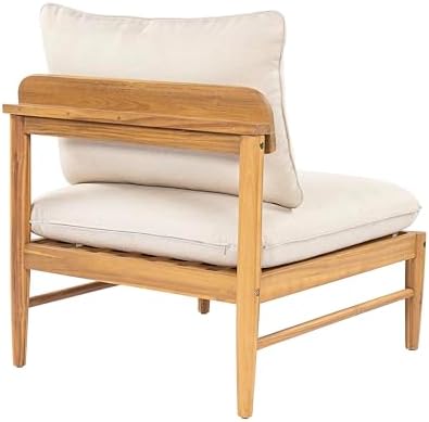 Outdoor Acacia Wood Armless Sofa - Image 5