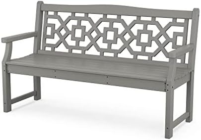 Martha Stewart by POLYWOOD® Chinoiserie 60” Garden Bench in Slate Grey by MarthaStewart