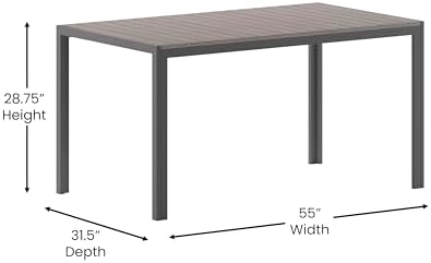 Flash Furniture Commercial Grade 55x31 in Metal Dining Table - Image 3