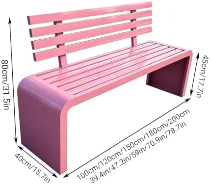 Metal Garden Bench, Outdoor Galvanized Steel Garden Bench, Slatted Design - Image 2