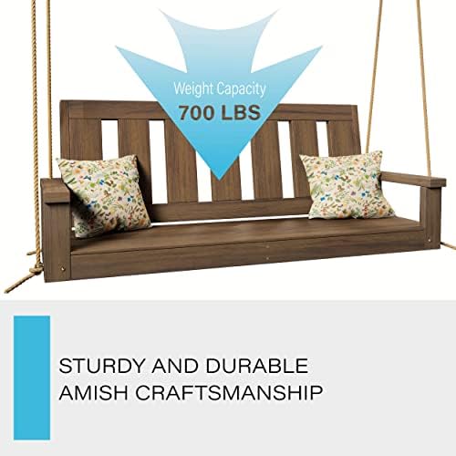 Porchgate Amish Heavy Duty 700 Lb Ardmore Porch Swing W/Ropes - Image 4